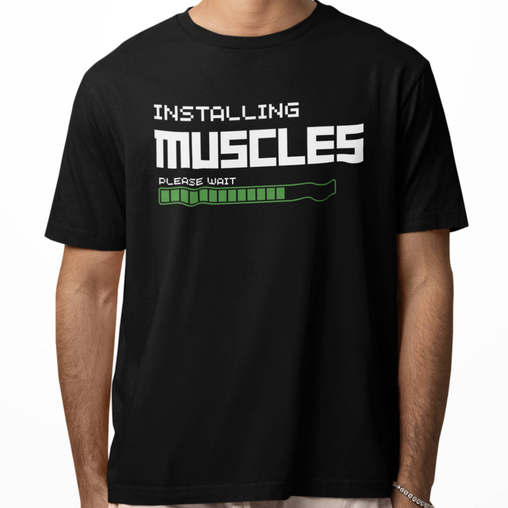 Installing Muscles Printed Gym T-shirt