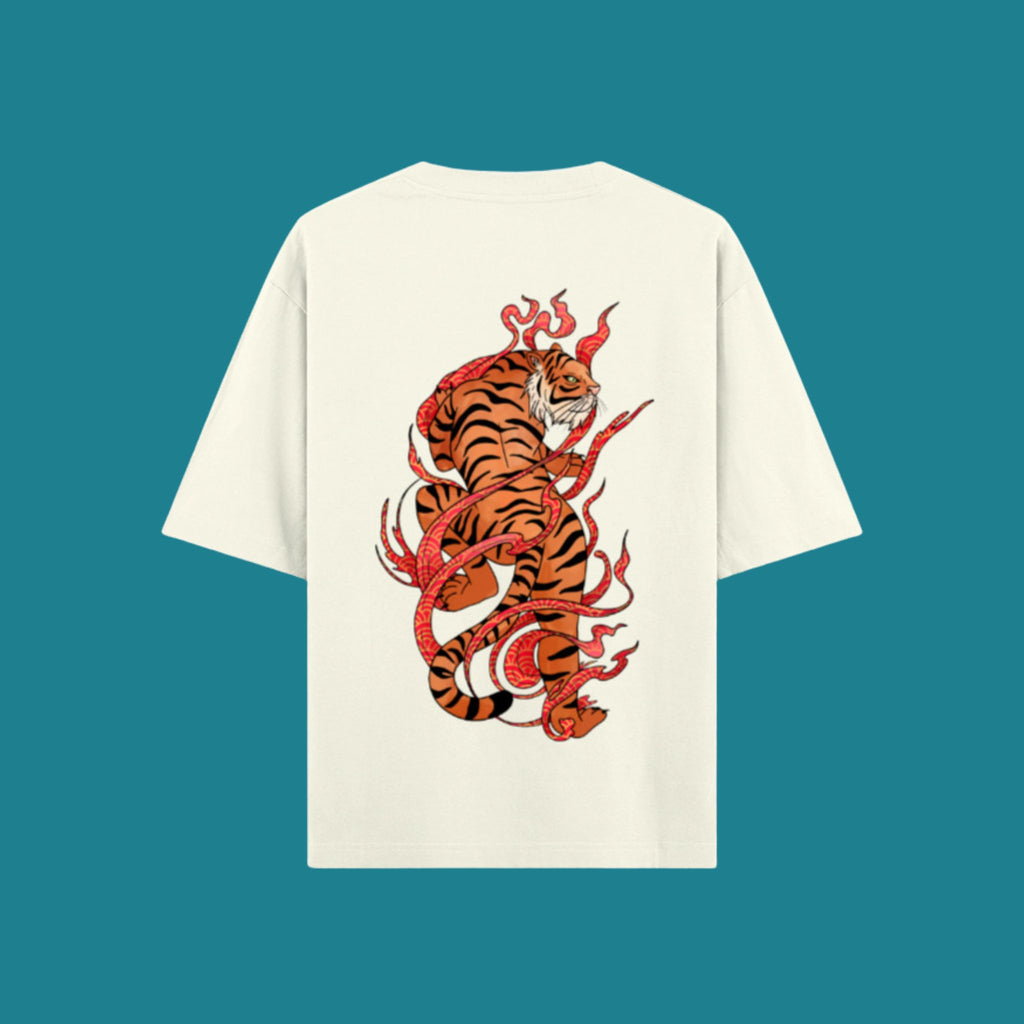 Unisex Tiger Printed Oversized Classic T-Shirt