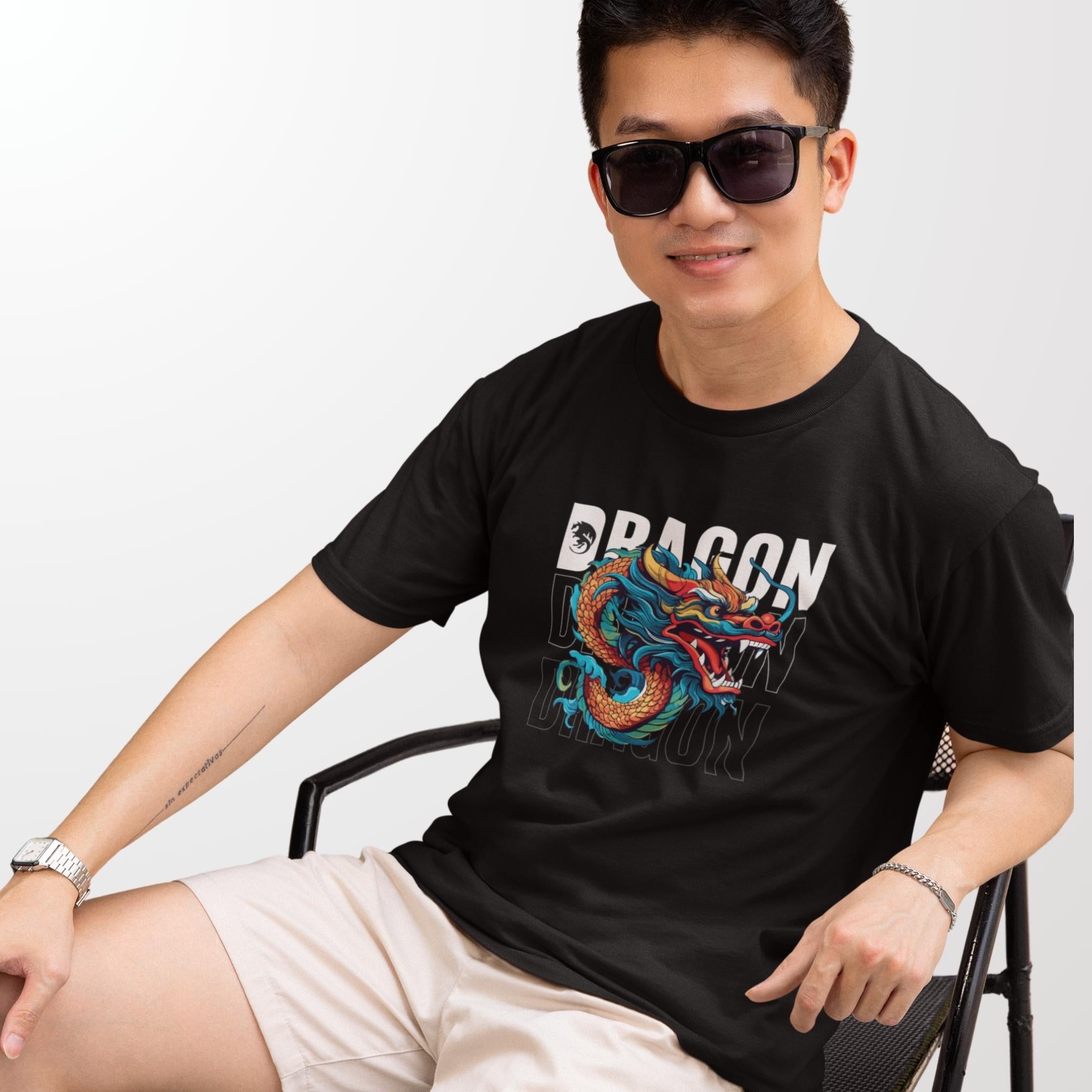 Dragon Printed  Classic Crew T-Shirt